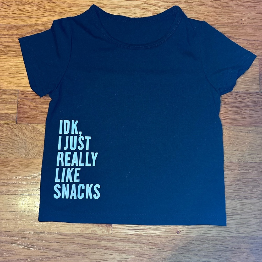Kids Black Graphic T-Shirt